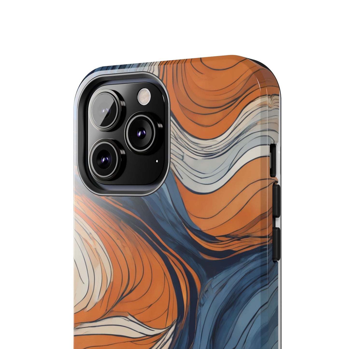Artistic Tough Phone Case - Vibrant Abstract Waves Design - for iPhone