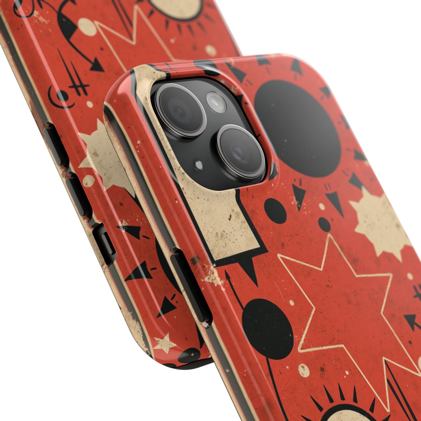 Retro Bold Tough Phone Case - Unique Geometric Design - for iPhone