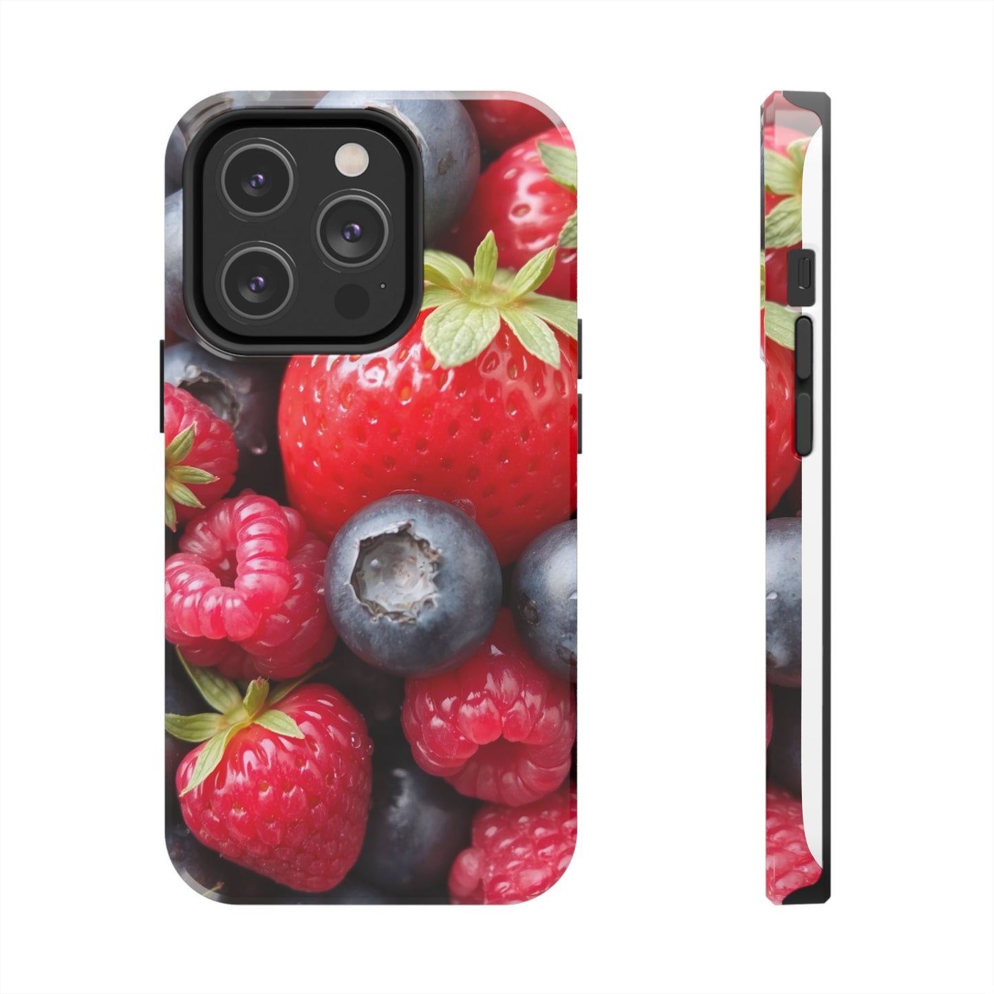 Fruit-Themed Tough Phone Case - Berry Burst Design