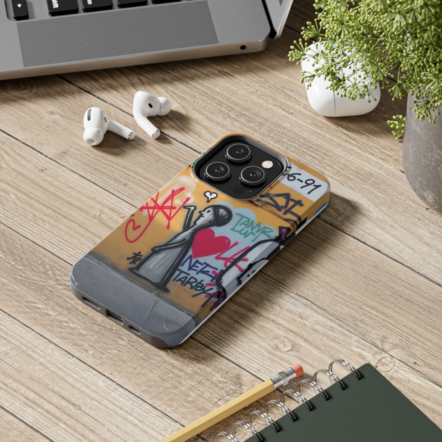 Urban Cupid Graffiti Tough Phone Case - Durable Protection with Street Art Vibe - for iPhone