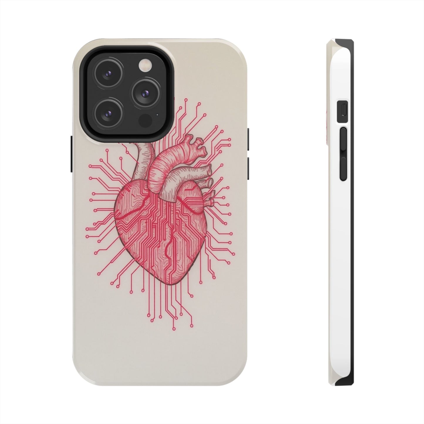 Heart Circuit Tough Phone Case – Unique Tech-Inspired Design for Tech Lovers