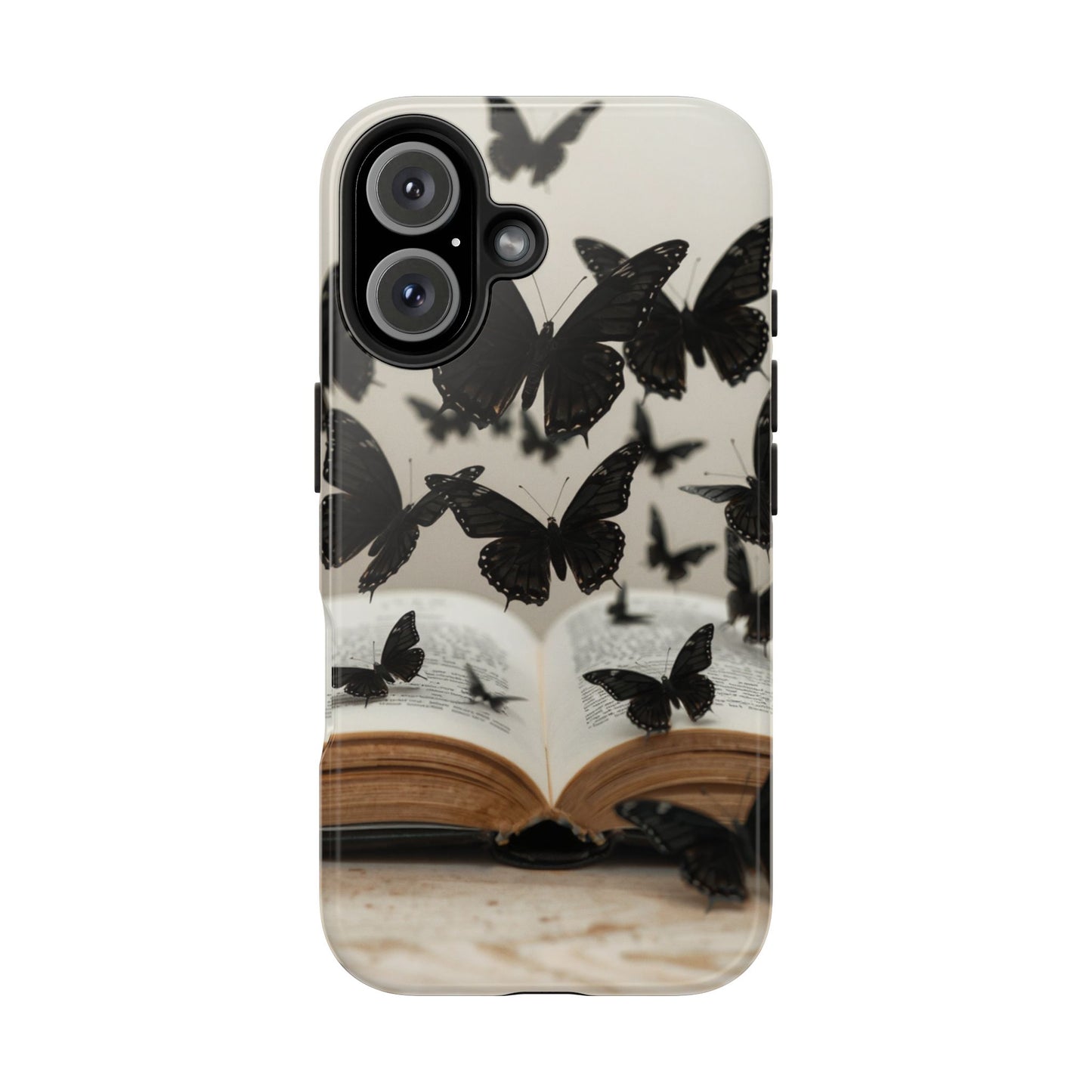 Butterfly Magic Tough Phone Case - Literary Design for Book Lovers