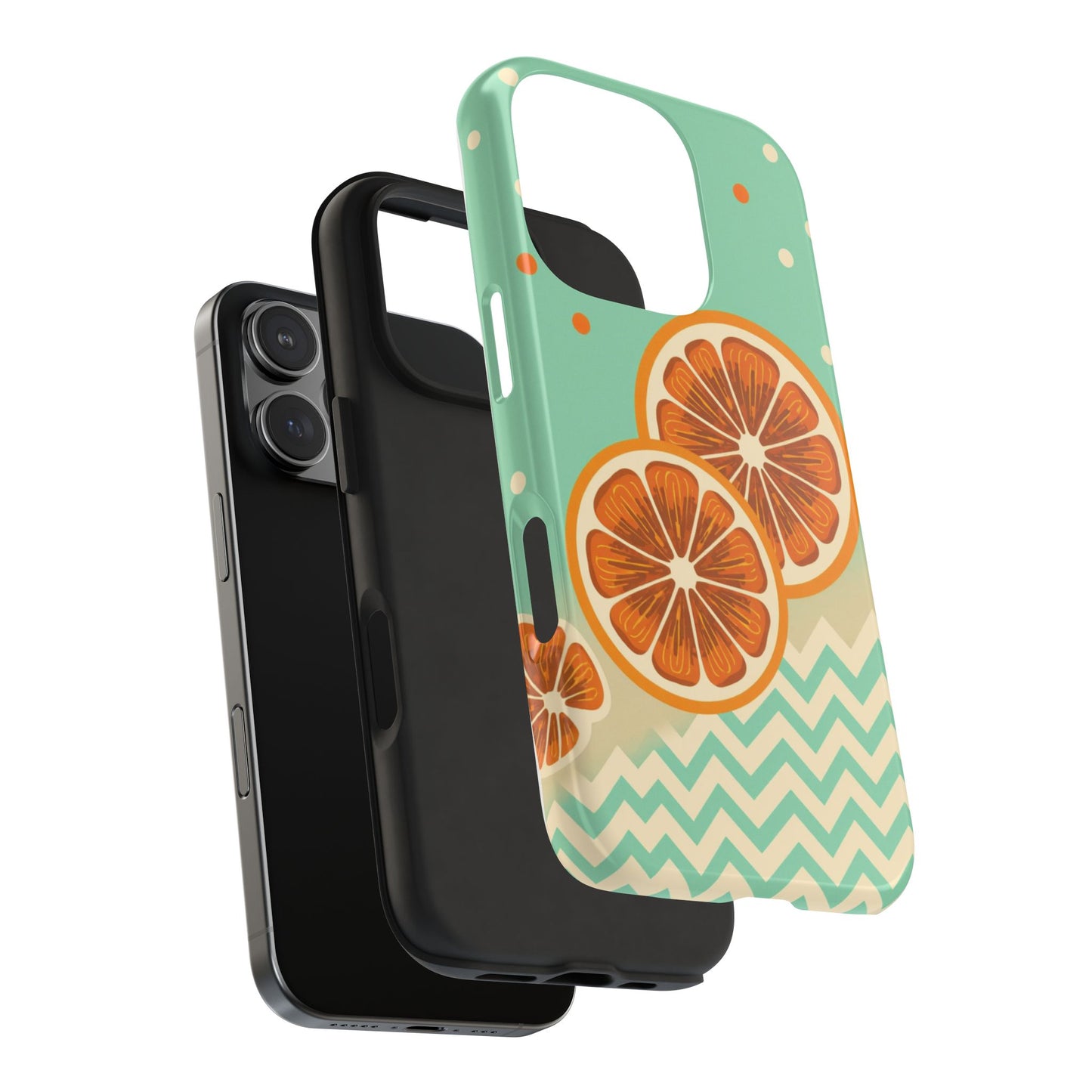 Citrus Vibe Tough Phone Case - Fun Orange Slice Design