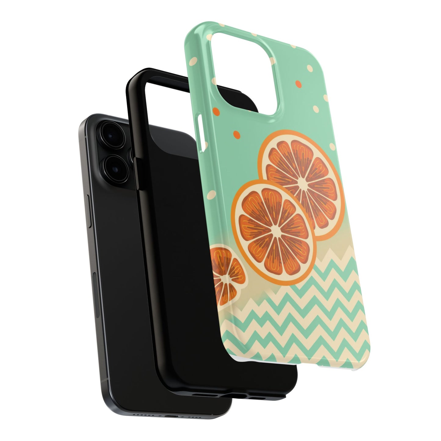 Citrus Vibe Tough Phone Case - Fun Orange Slice Design