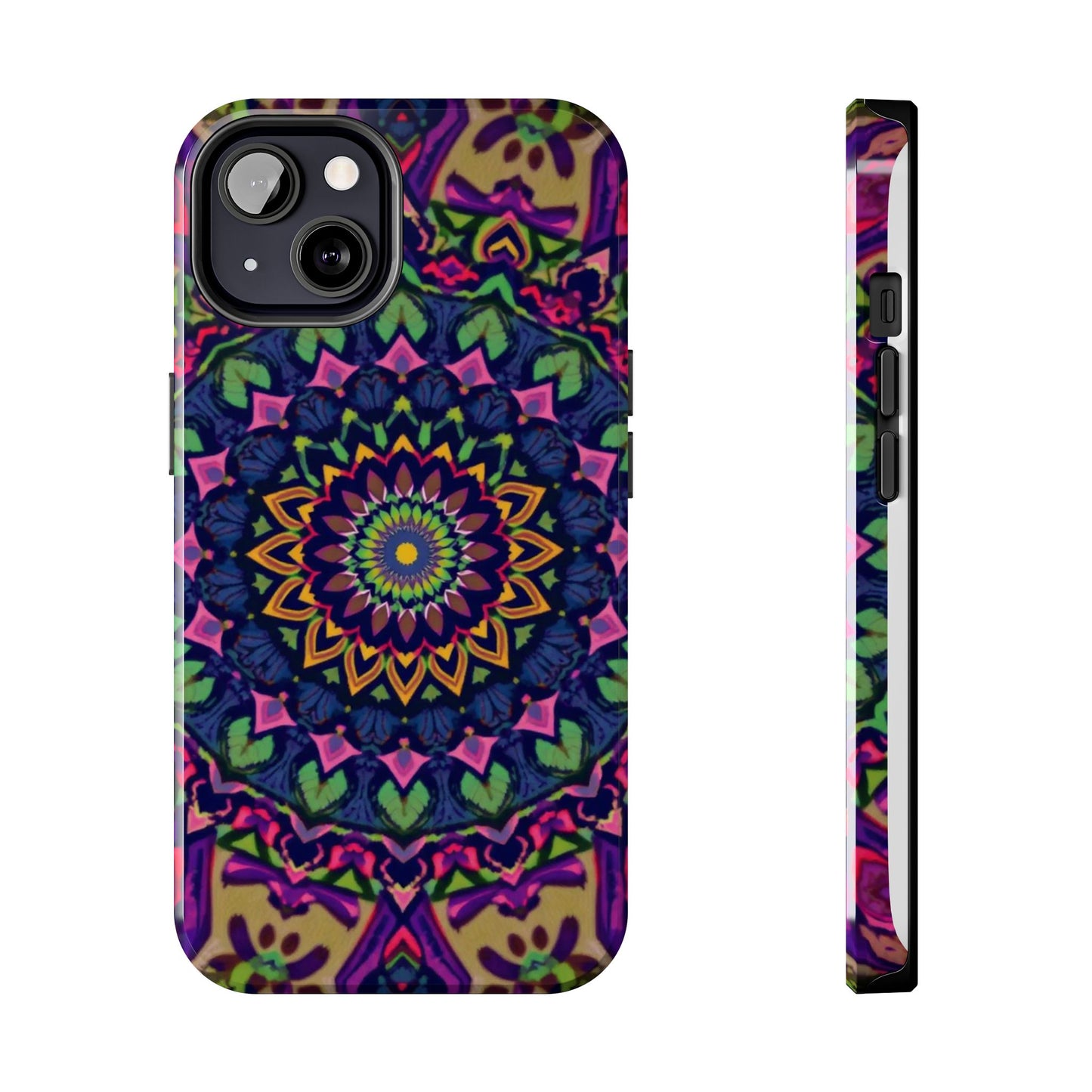 Vibrant Mandala Tough Phone Case - Colorful, Purple Fusion, Durable Protection for Your Device - for iPhone