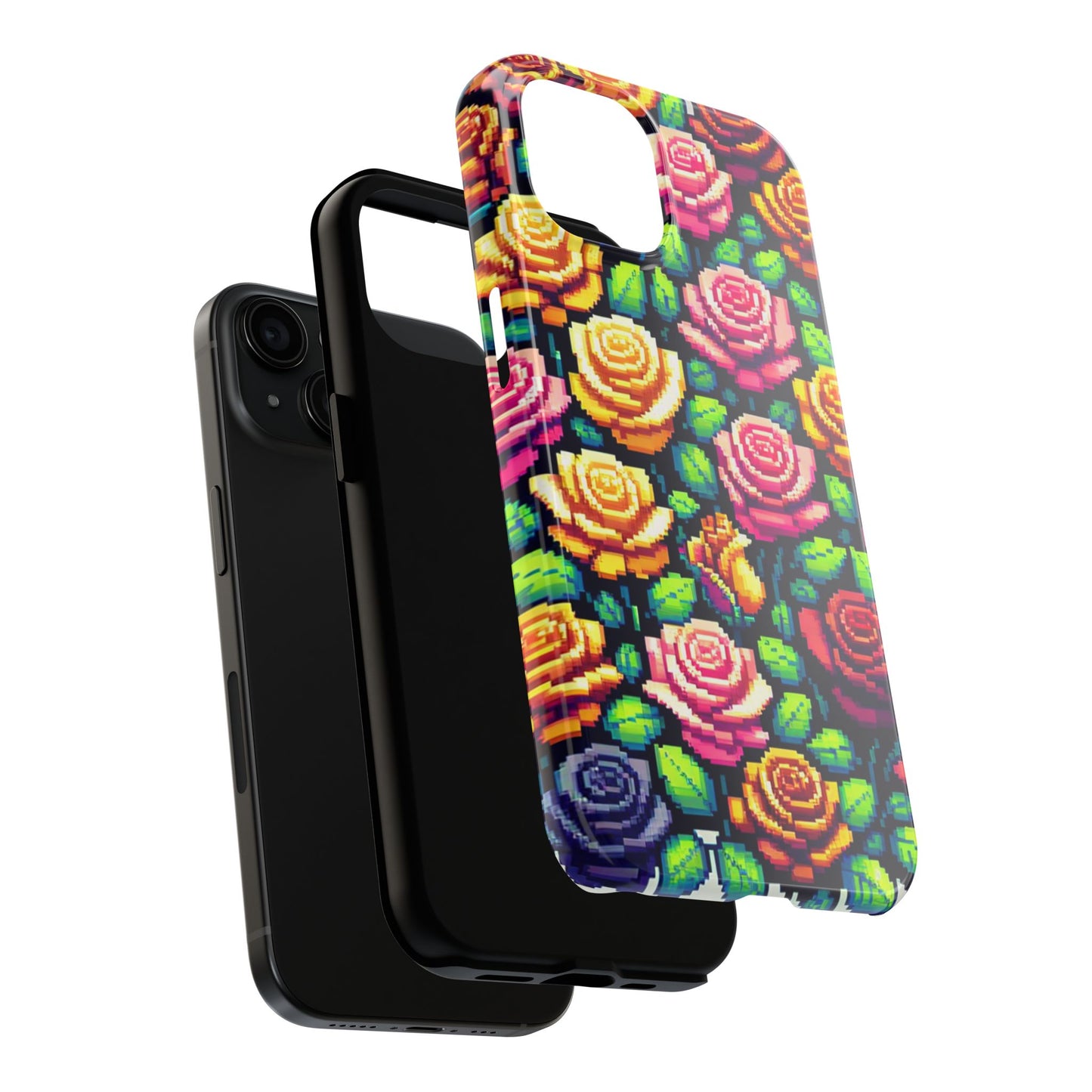 Pixel Art Roses Tough Phone Case - Stylish Protection - for iPhone