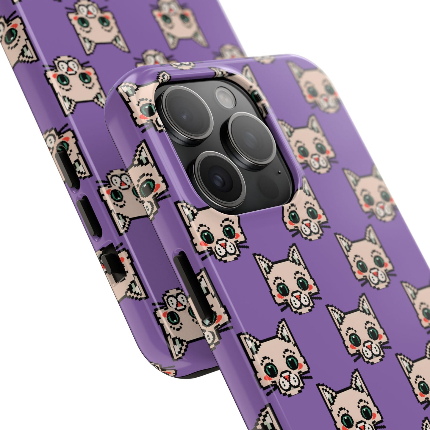 Cute Pixel Cat Tough Phone Case – Fun and Durable Protection for Cat Lovers - for iPhone