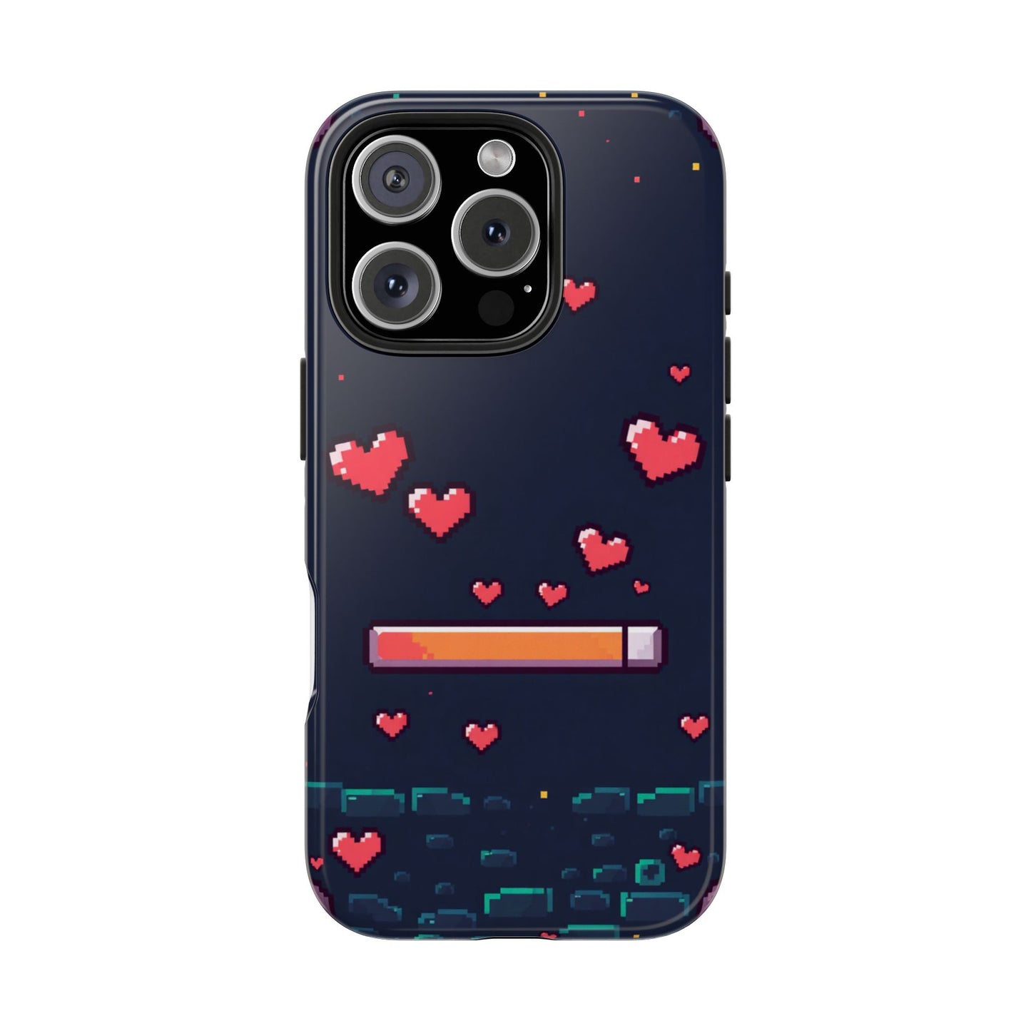 Pixel Heart Tough Phone Case - Retro Gamer Style for Valentine's Day