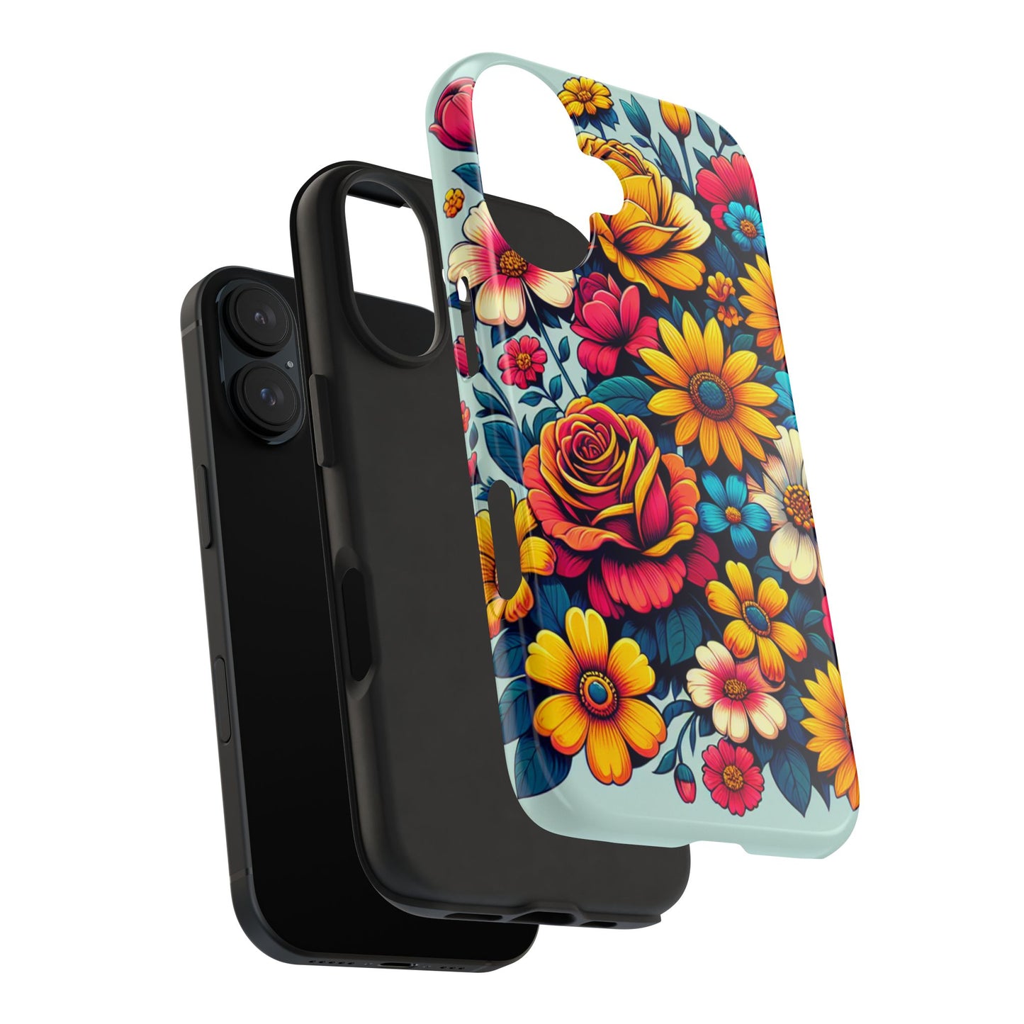 Vibrant Floral Tough Phone Case - Colorful Flower Design - for iPhone