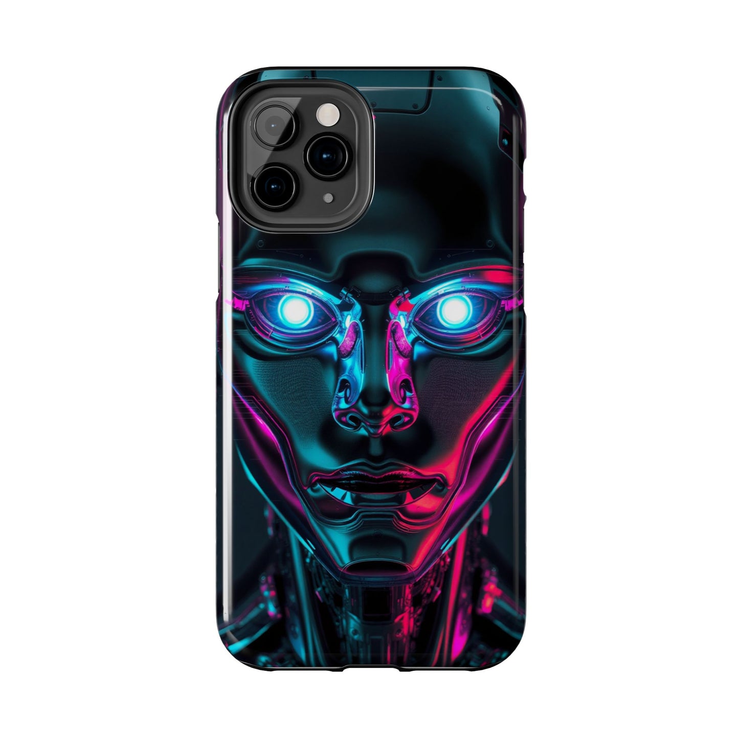 Futuristic Phone Case, Tough Phone Cover, Cyberpunk Style, Robot Design, Gift for Tech Lovers, Unique Phone Accessories