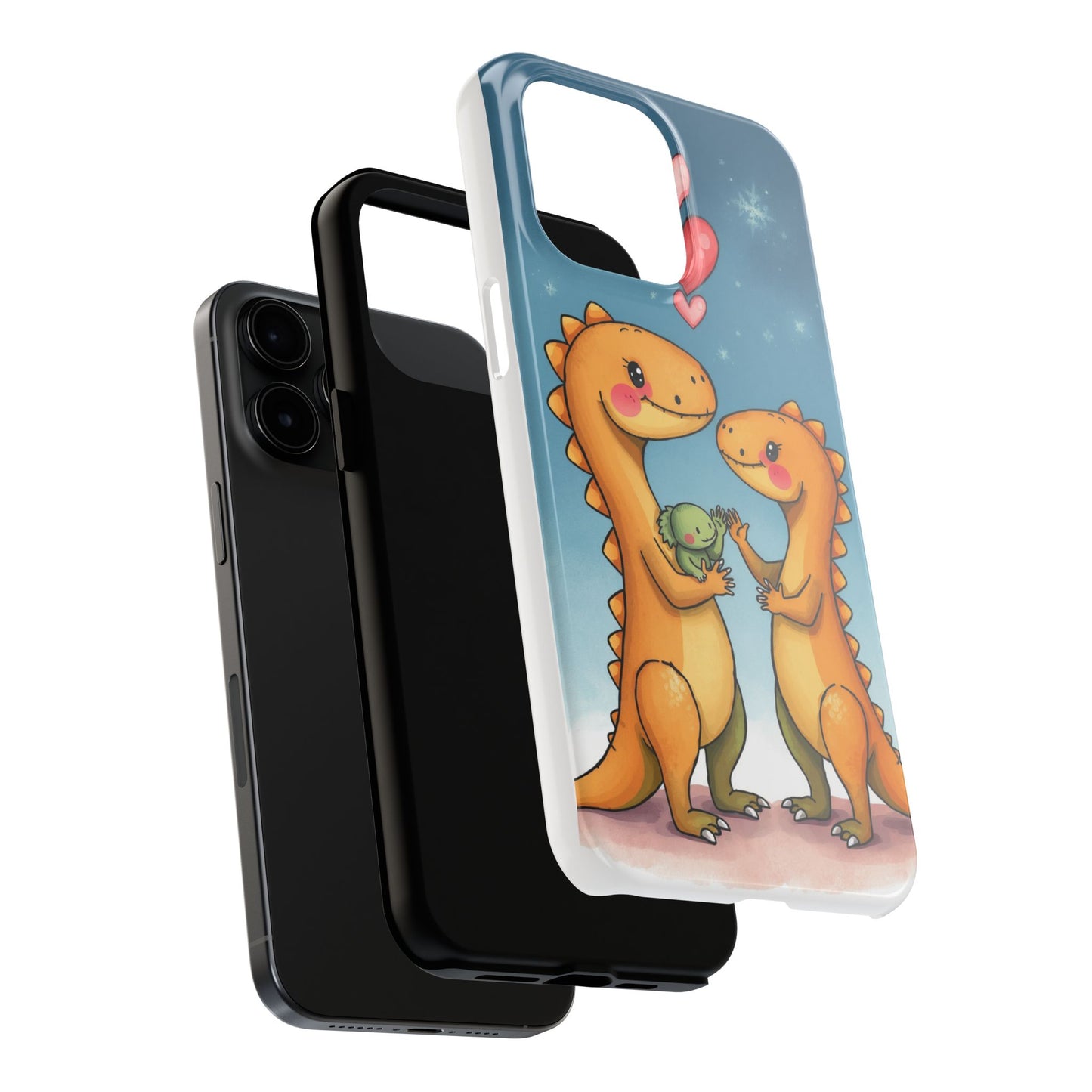 Dino Love Tough Phone Case - Cute & Durable Design for Kids & Parents