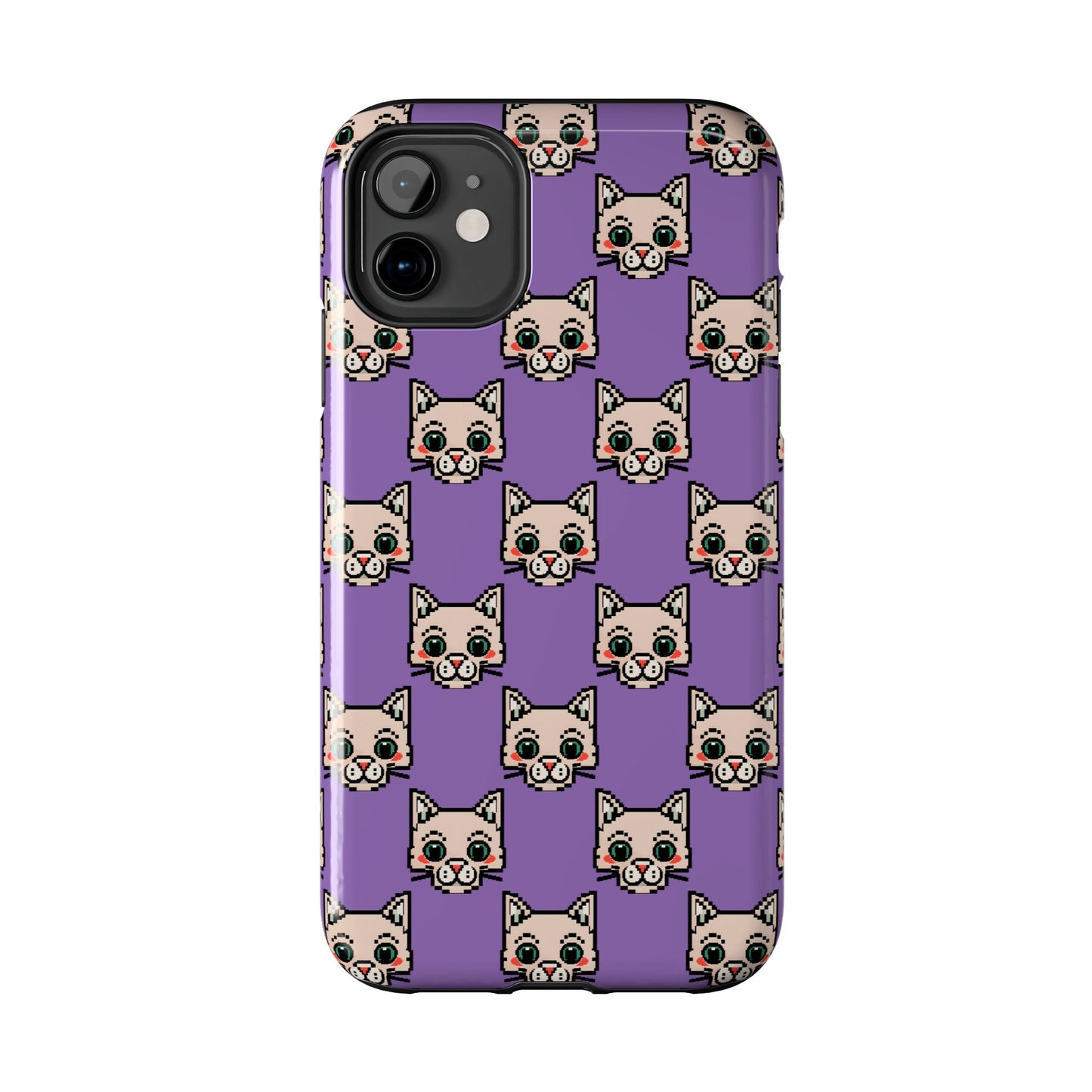 Cute Pixel Cat Tough Phone Case – Fun and Durable Protection for Cat Lovers - for iPhone