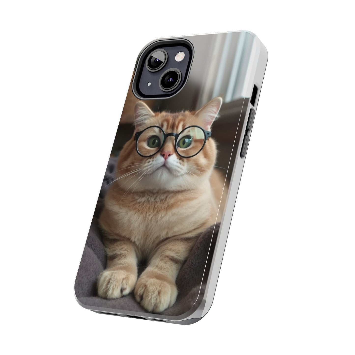Cute Cat Glasses Tough Phone Case - Fun & Stylish Protection for Cat Lovers