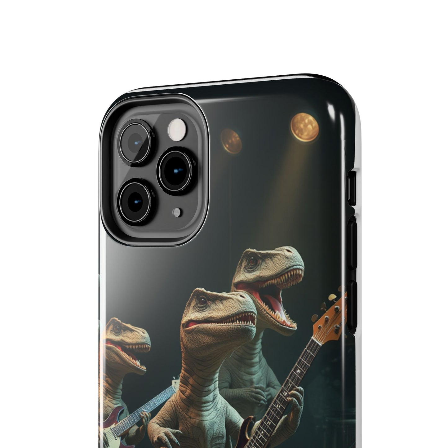 Rockin' Dinosaur Tough Phone Cases - Perfect for Music Lovers and Kids!