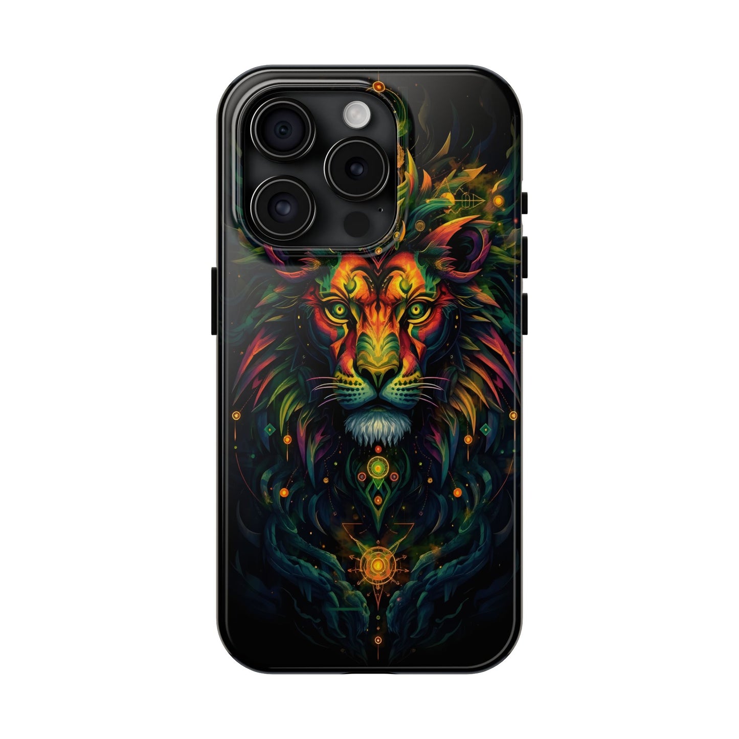 Vibrant Mystical Lion Art Tough Phone Case - Bold Protector for Animal Lovers - for iPhone