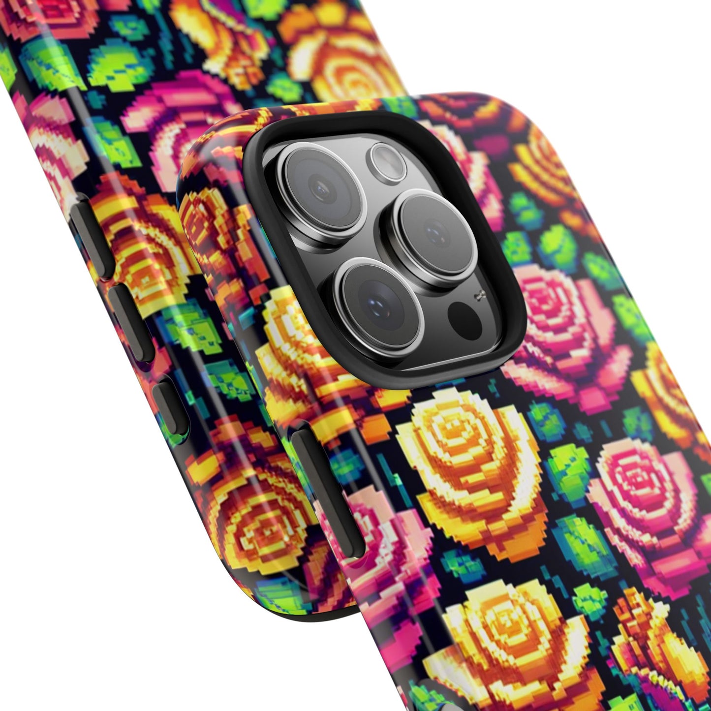 Pixel Art Roses Tough Phone Case - Stylish Protection - for iPhone