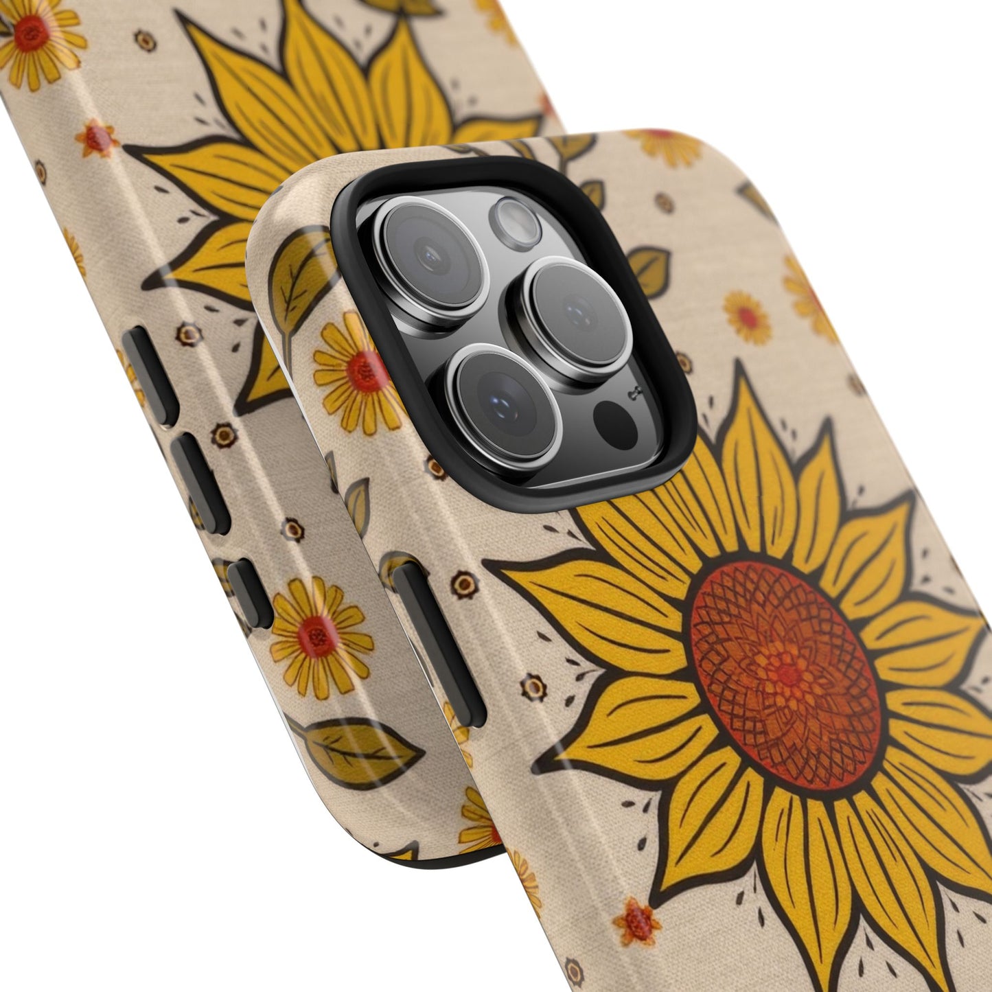 Bright Sunflower Origins Tough Phone Case - Floral Design for Nature Lovers - for iPhone