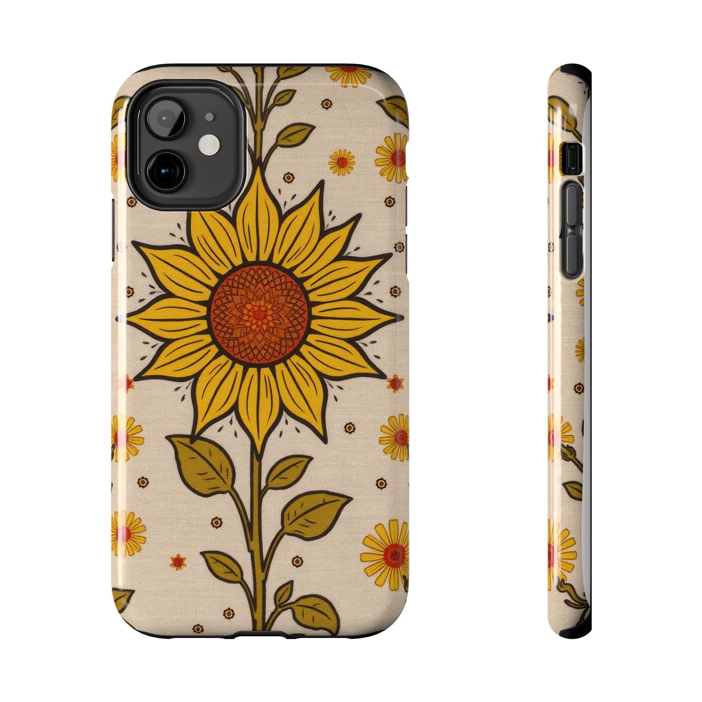 Bright Sunflower Origins Tough Phone Case - Floral Design for Nature Lovers - for iPhone