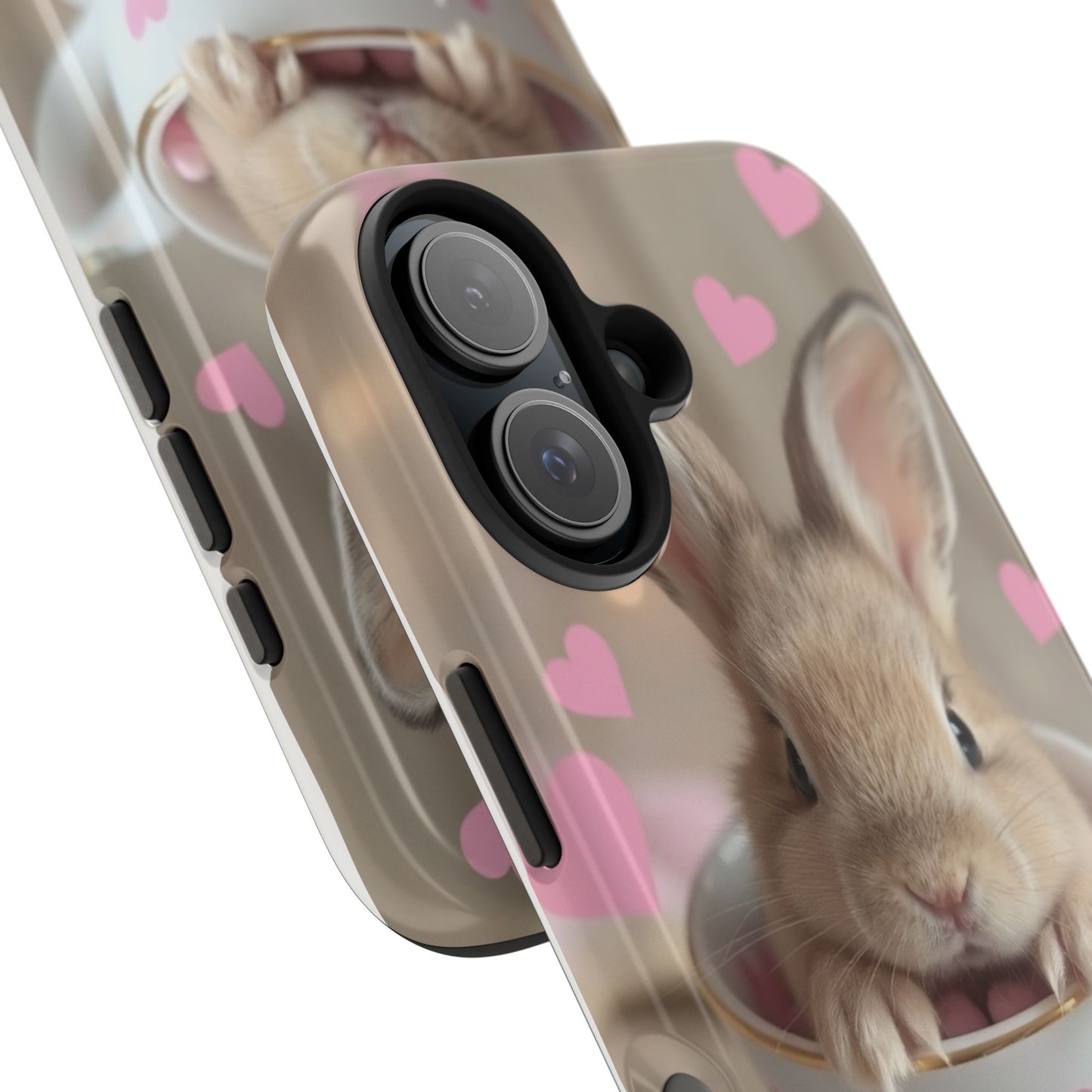 Adorable Bunny Phone Case with Heart Design - Cute Gift for Animal Lovers