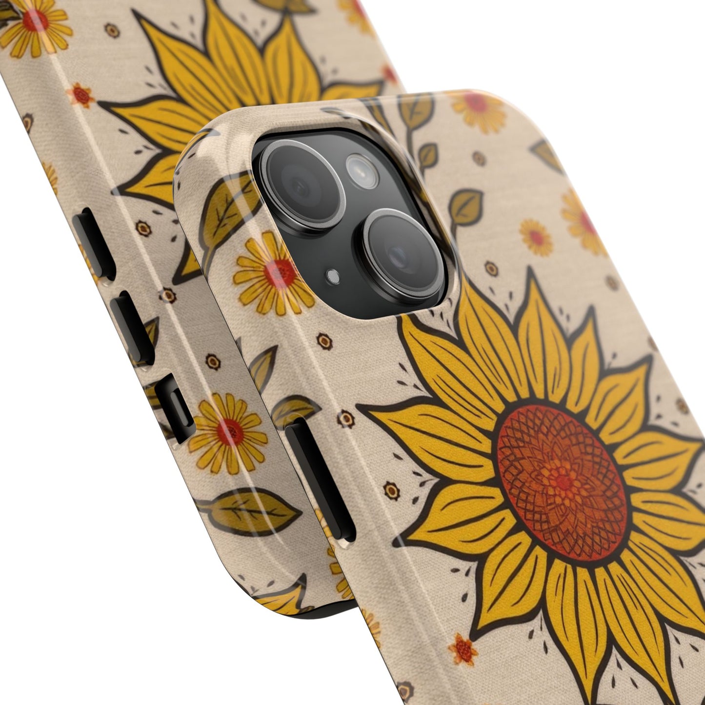 Bright Sunflower Origins Tough Phone Case - Floral Design for Nature Lovers - for iPhone