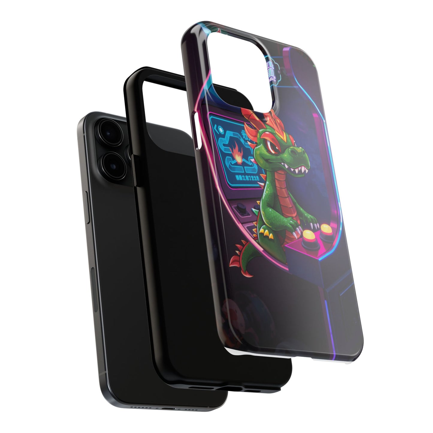 Retro Gamer Tough Phone Case with Dragon Design