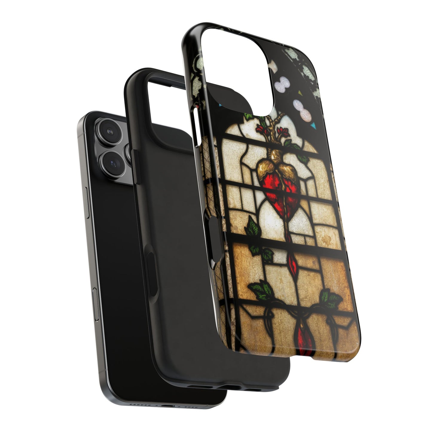 Stained Glass Heart Tough Phone Case - Unique Design for Protection & Style