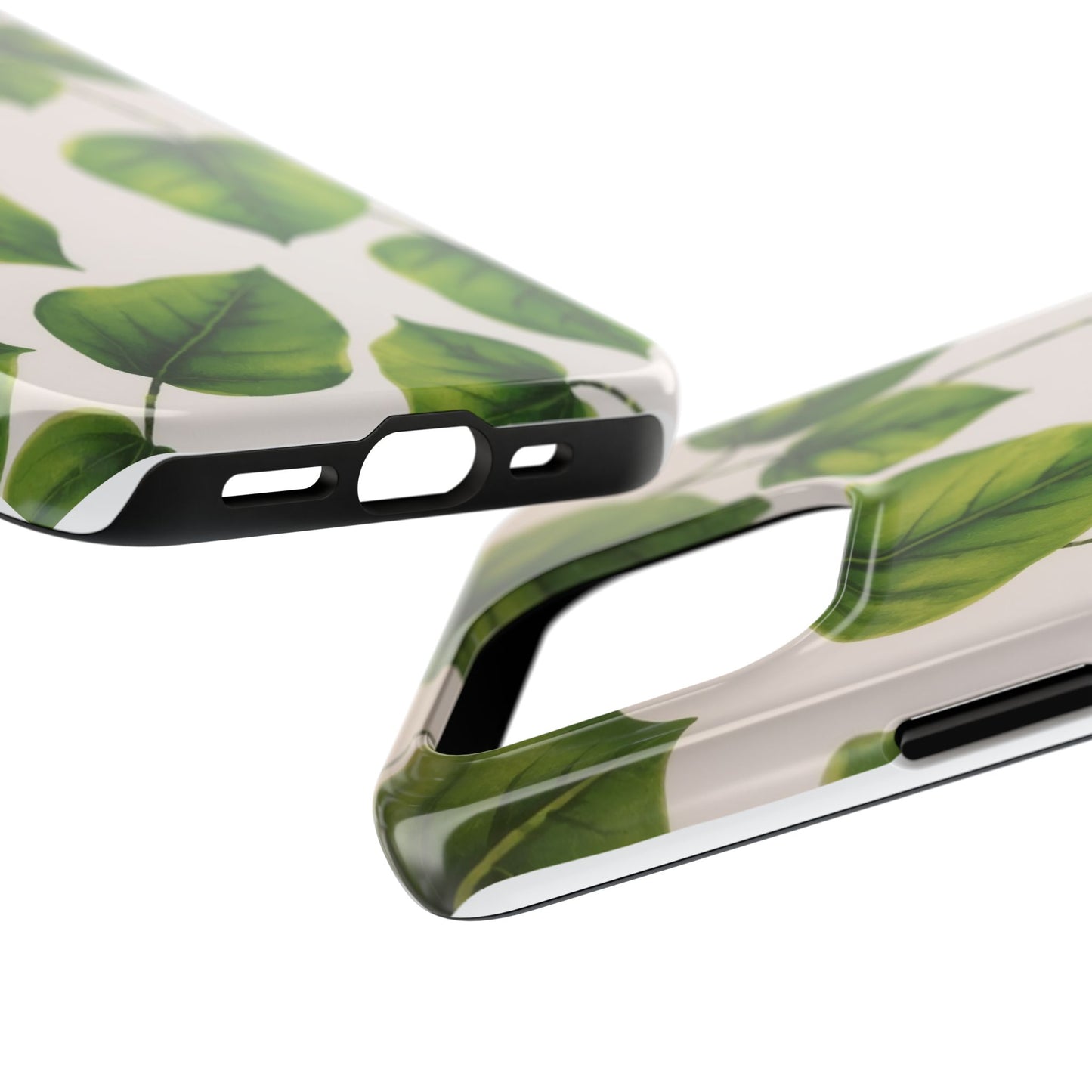 Tough Phone Cases with Green Leaf Design | Eco-Friendly Protection for Nature Lovers