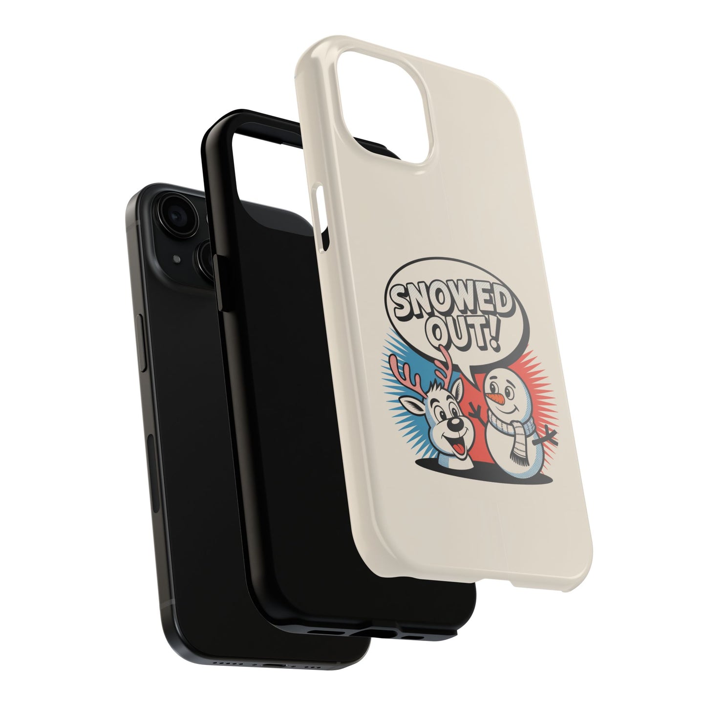 Snowman & Reindeer Tough Phone Case - Snowed Out Holiday Design