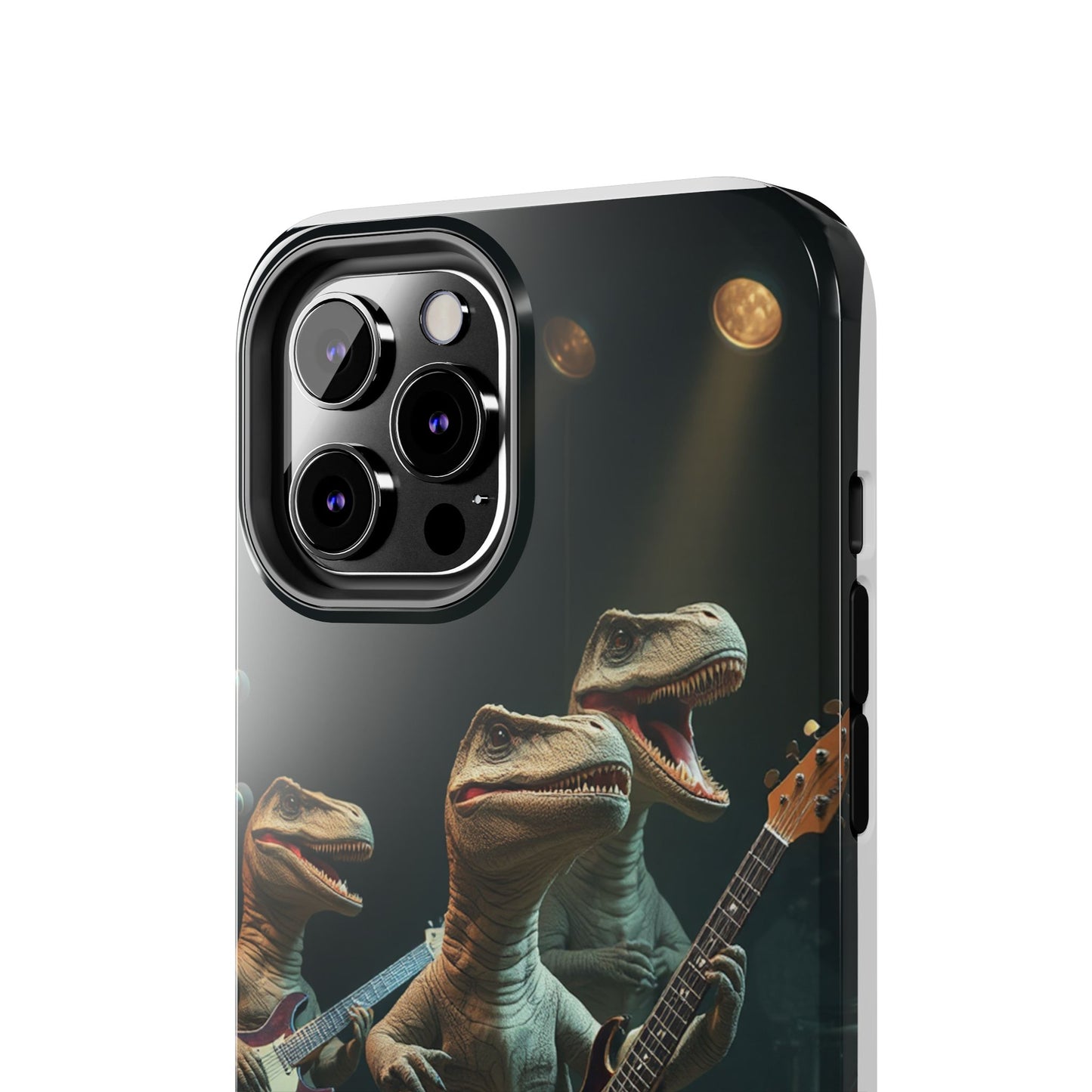 Rockin' Dinosaur Tough Phone Cases - Perfect for Music Lovers and Kids!