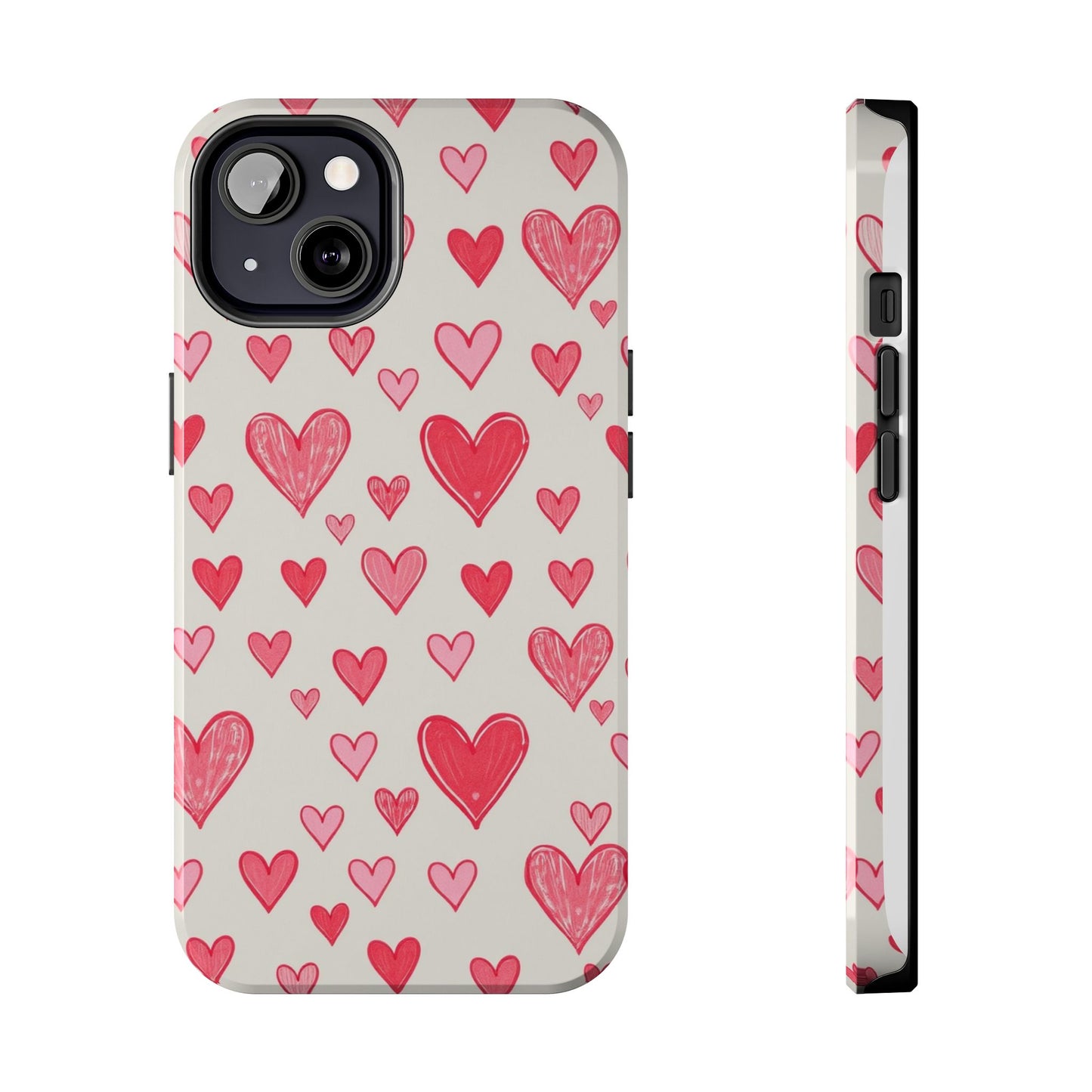 Heart Pattern Tough Phone Case - Cute and Stylish Protection