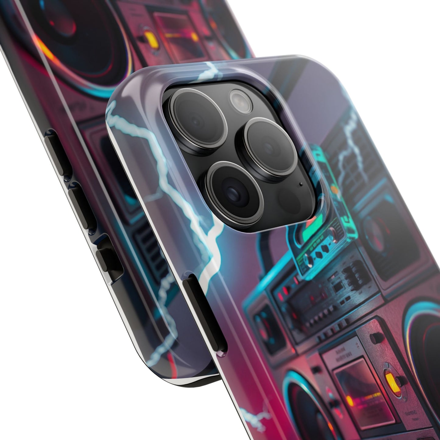Retro Boombox Tough Phone Case – Vibrant Protection for Music Lovers