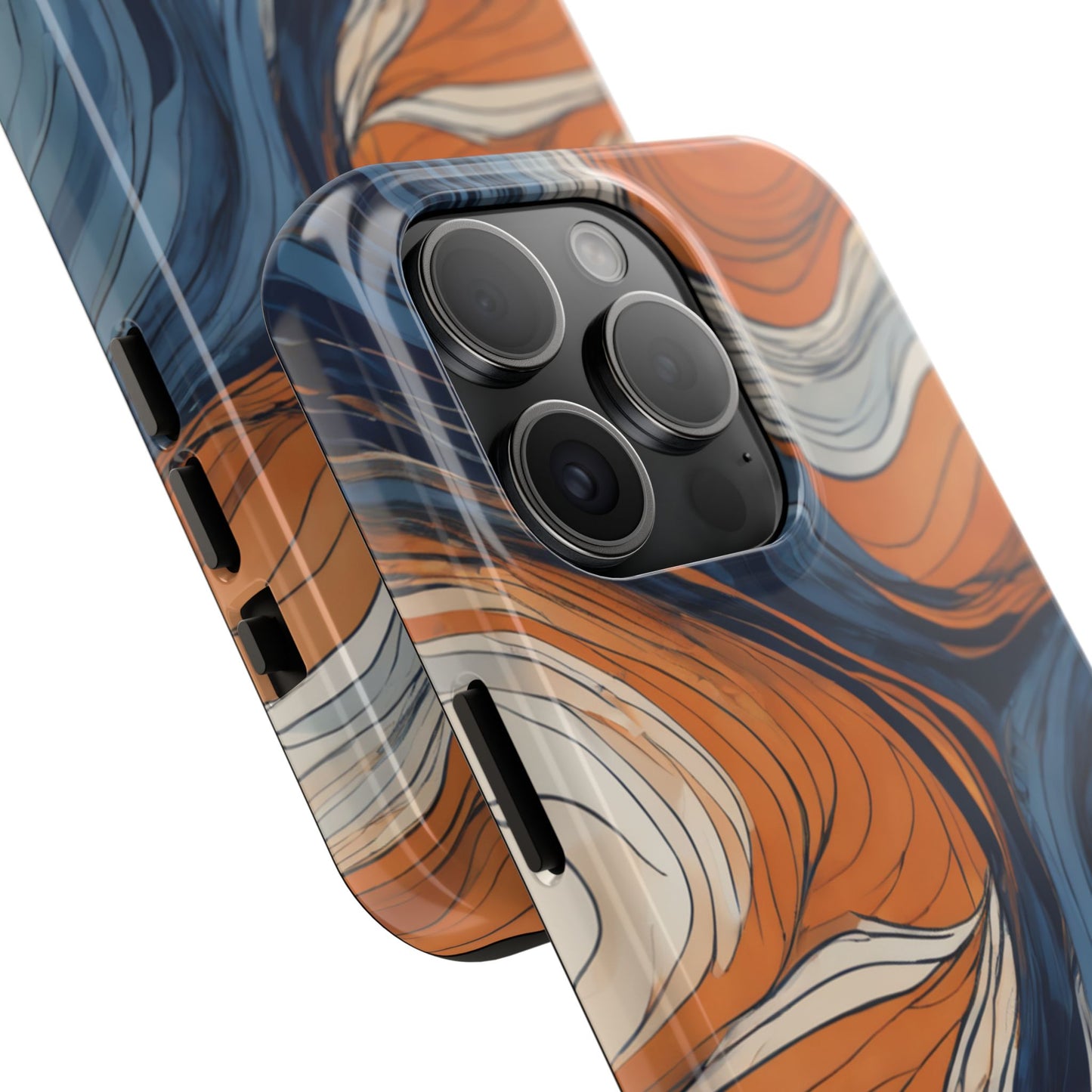 Artistic Tough Phone Case - Vibrant Abstract Waves Design - for iPhone