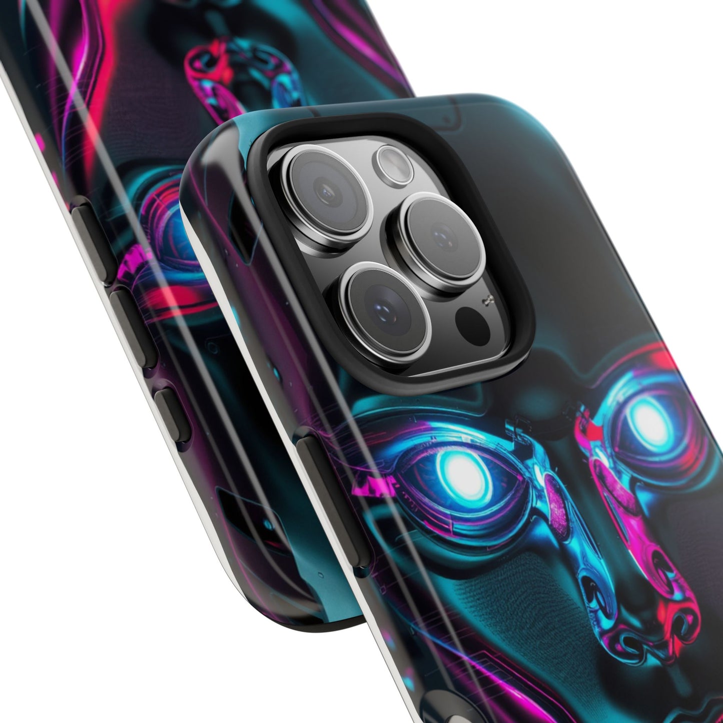 Futuristic Phone Case, Tough Phone Cover, Cyberpunk Style, Robot Design, Gift for Tech Lovers, Unique Phone Accessories