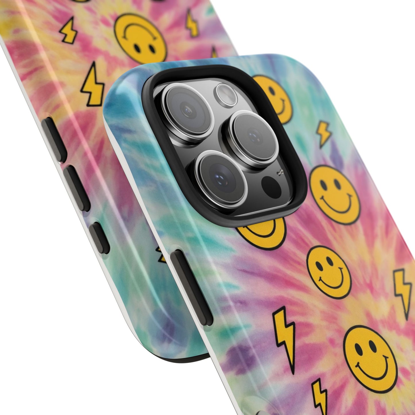 Colorful Smiley Lightning Tough Phone Case - Fun & Durable