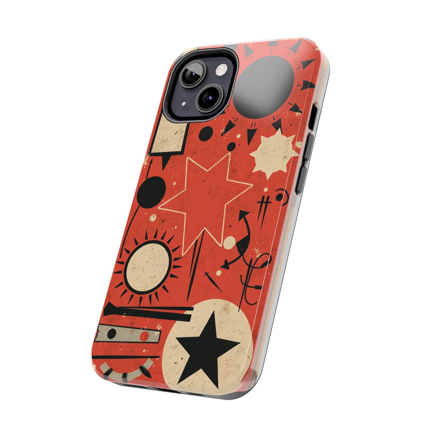 Retro Bold Tough Phone Case - Unique Geometric Design - for iPhone