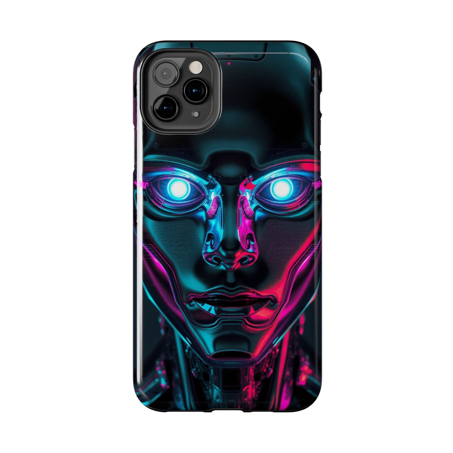 Futuristic Phone Case, Tough Phone Cover, Cyberpunk Style, Robot Design, Gift for Tech Lovers, Unique Phone Accessories