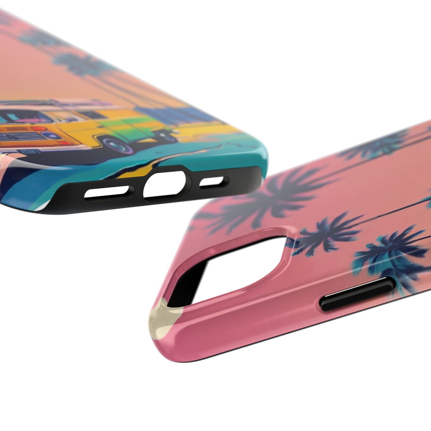Tropical Beach Vibe Tough Phone Case - Vintage Van Design - for iPhone