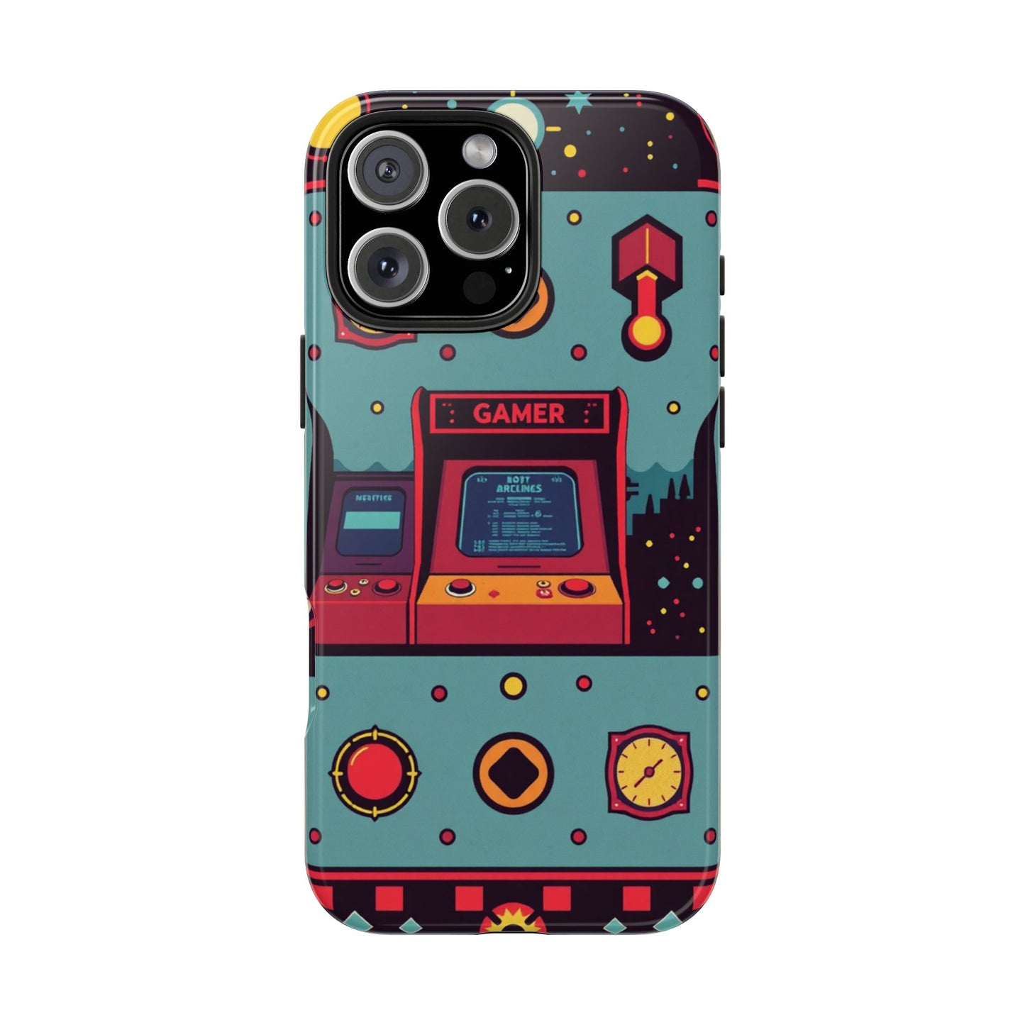 Retro Gamer Tough Phone Case - Vibrant Arcade Design for Gaming Enthusiasts - for iPhone