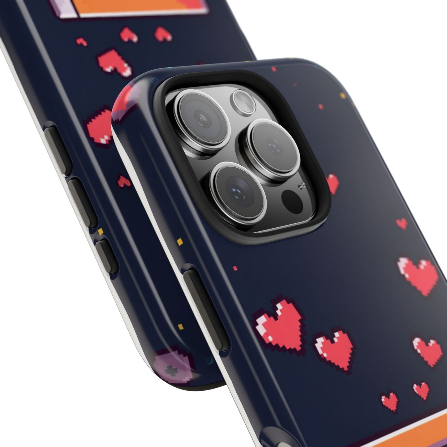 Pixel Heart Tough Phone Case - Retro Gamer Style for Valentine's Day