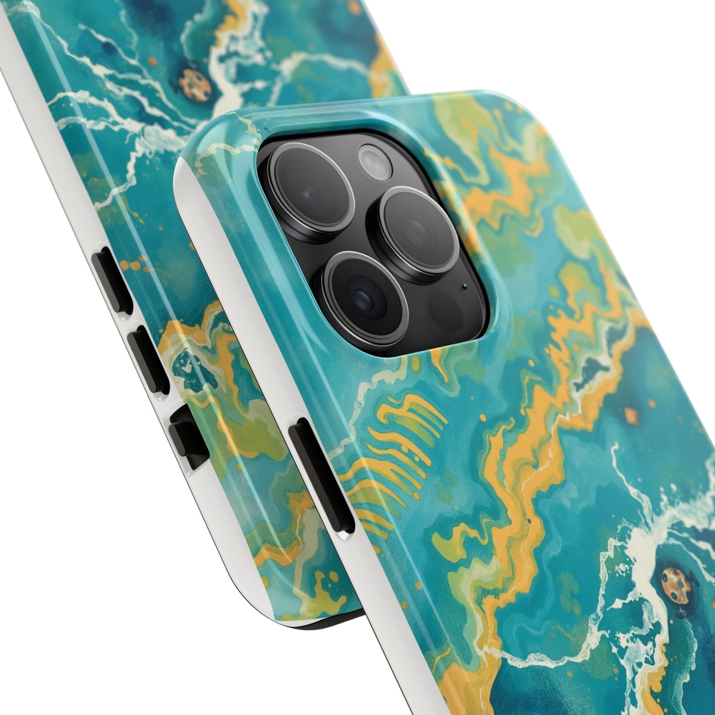 Ocean Wave Tough Phone Case – Durable Protection with Abstract Art Design