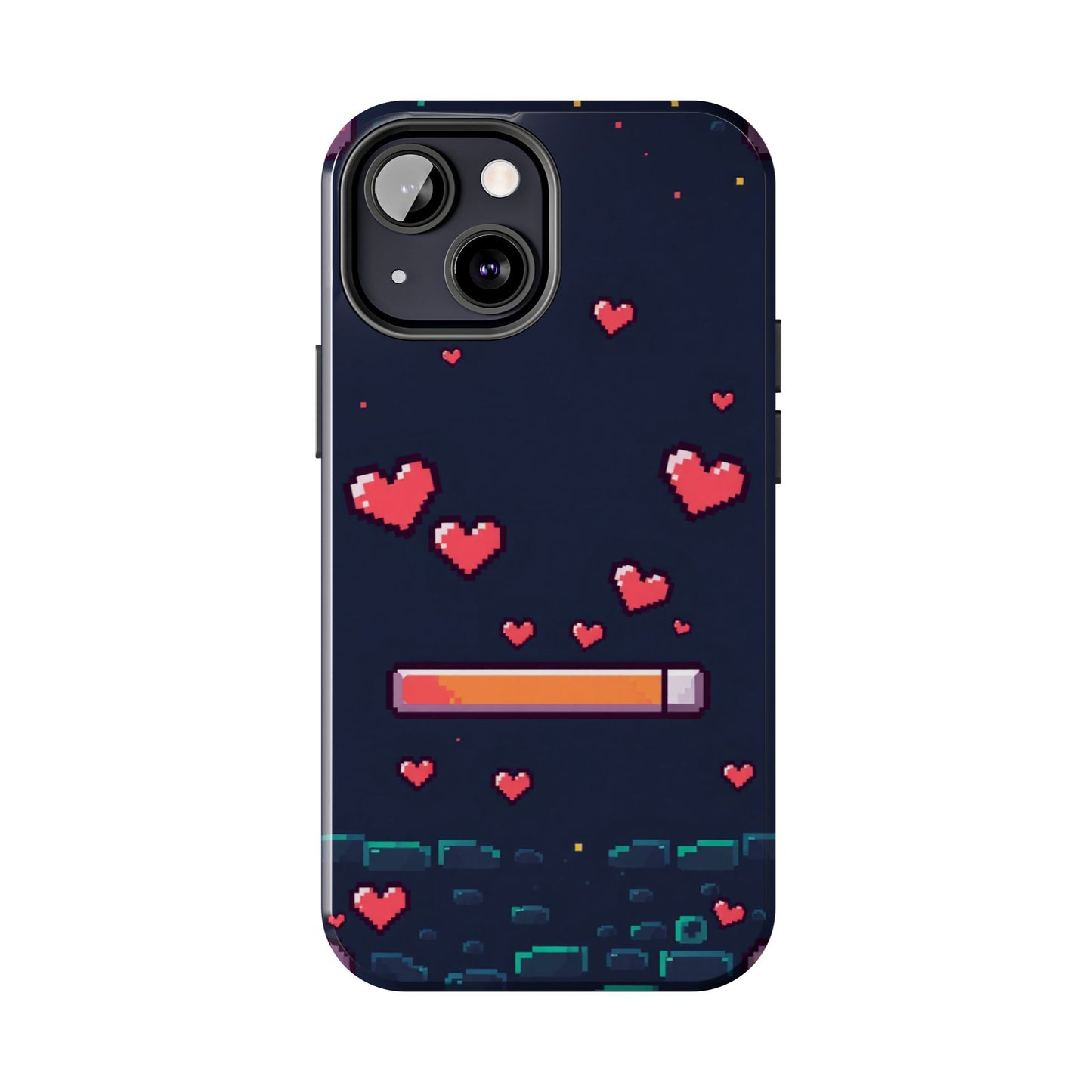 Pixel Heart Tough Phone Case - Retro Gamer Style for Valentine's Day
