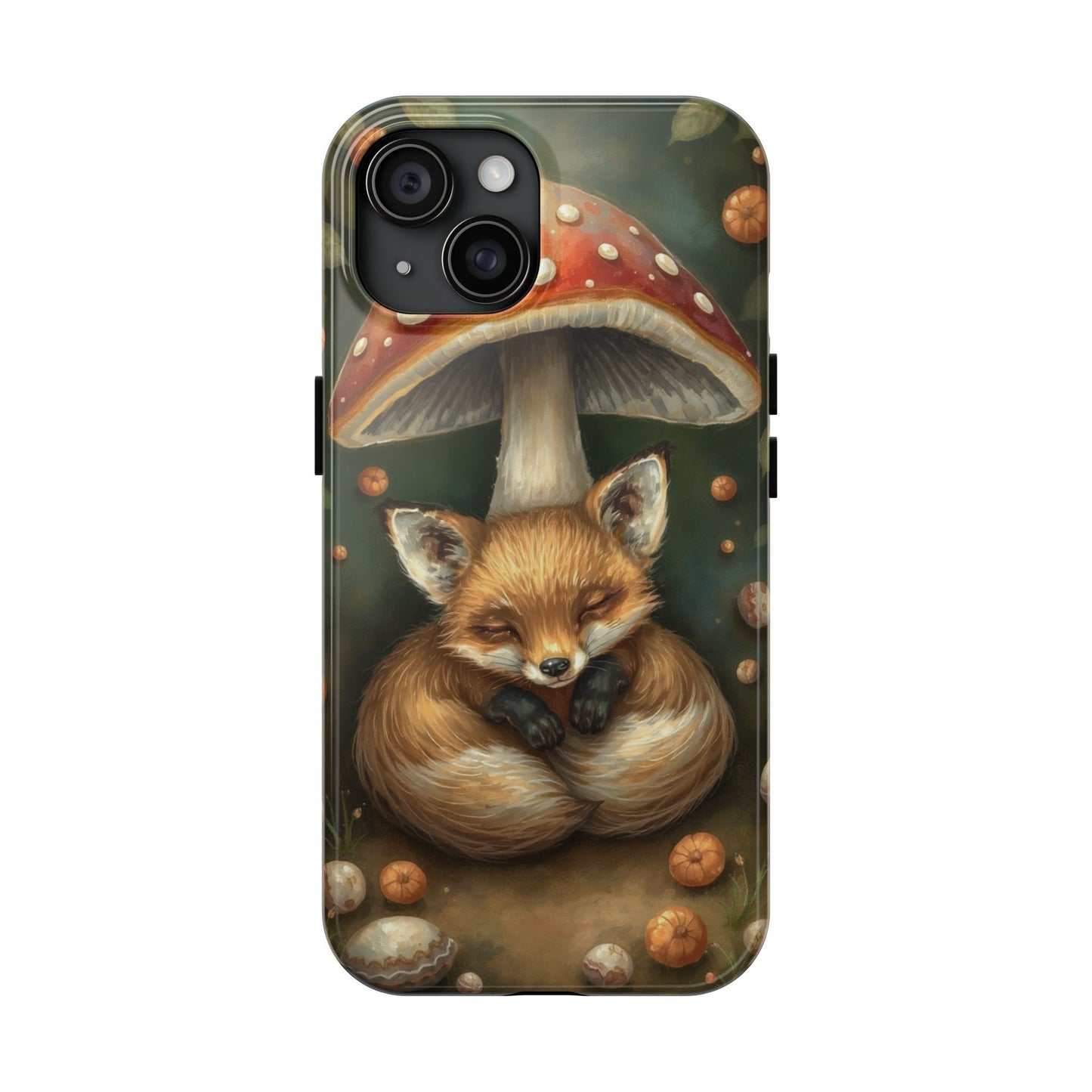 Cute Fox & Mushroom Phone Case - Tough Protective Cover