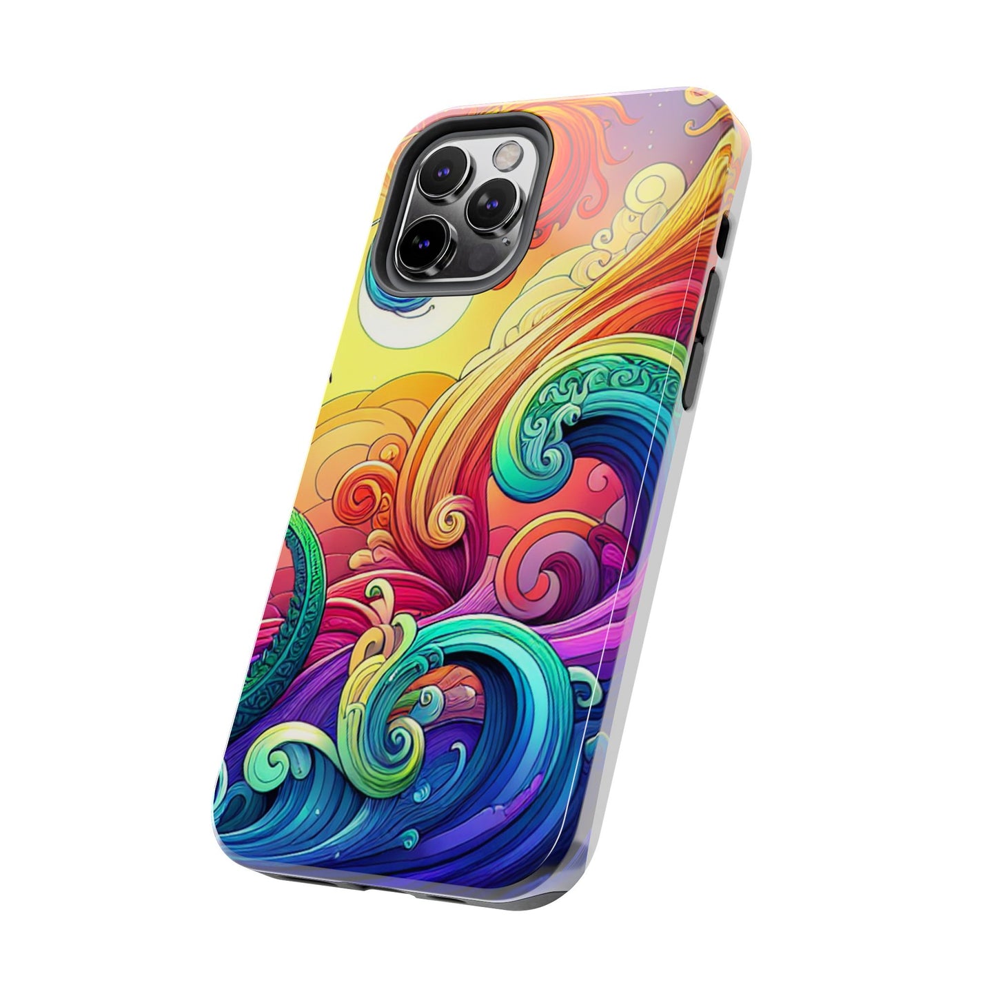 Fantasy Ocean Waves Tough Phone Case - Colorful Protective Cover - for iPhone