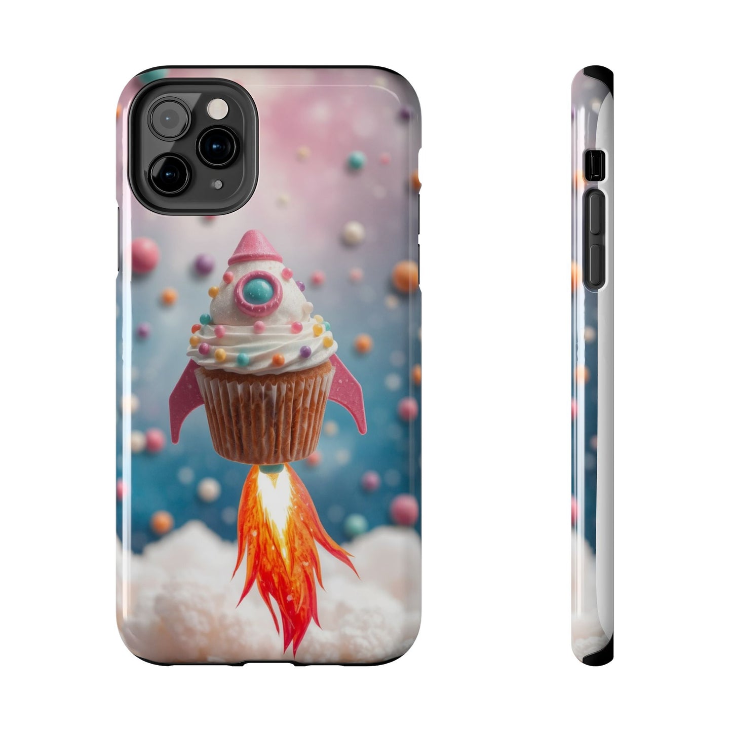 Whimsical Rocket Cupcake Phone Case - Fun Protective Case for Kids and Teens