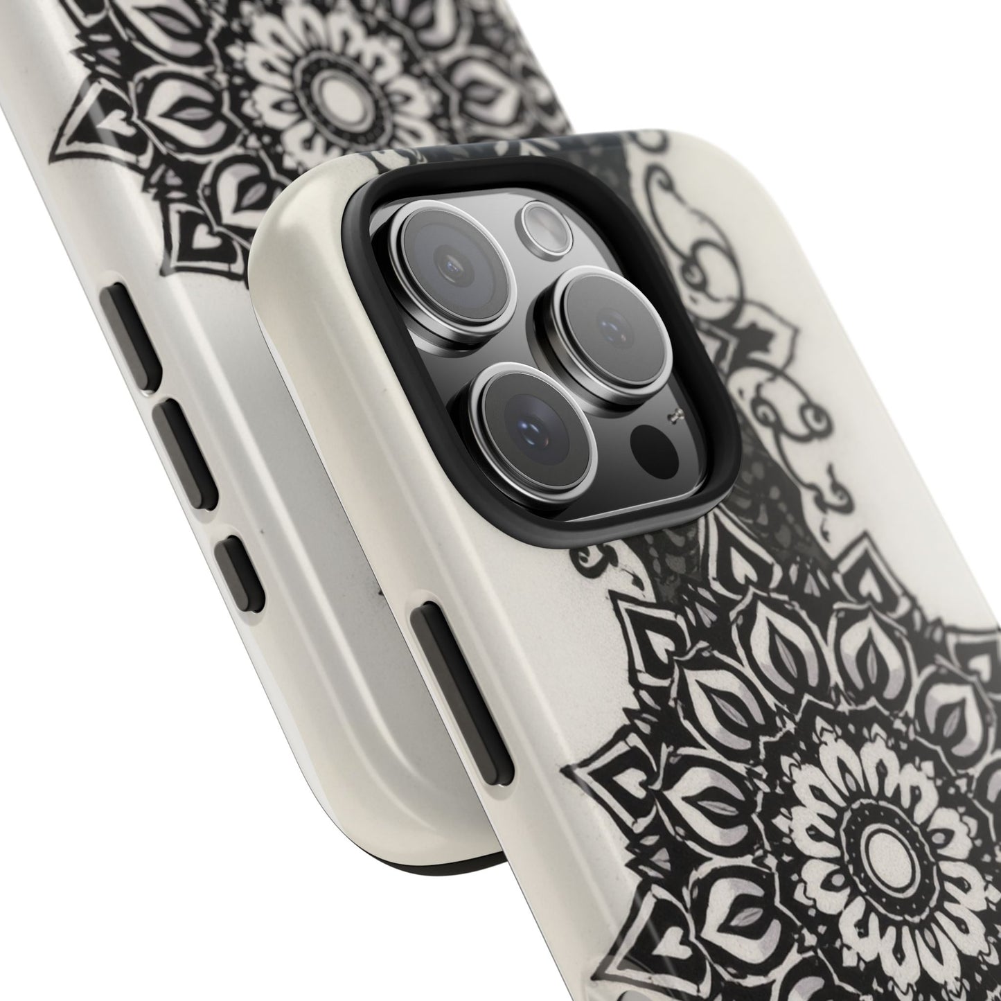 Stylish Tough Phone Cases with Dark Mandala Design - Durable and Unique Protection - for iPhone