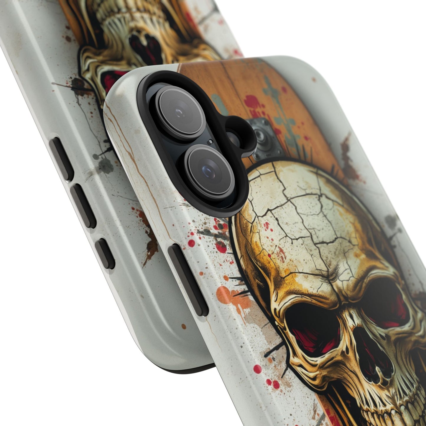 Edgy Skull Tough Phone Case - Durable Protection for Skateboard Enthusiasts
