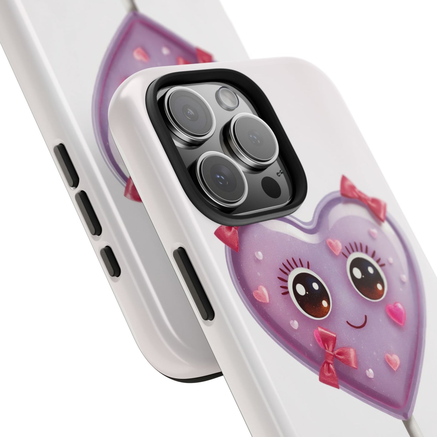 Cute Heart Lollipop Tough Phone Case - Adorable Protection for Candy Lovers
