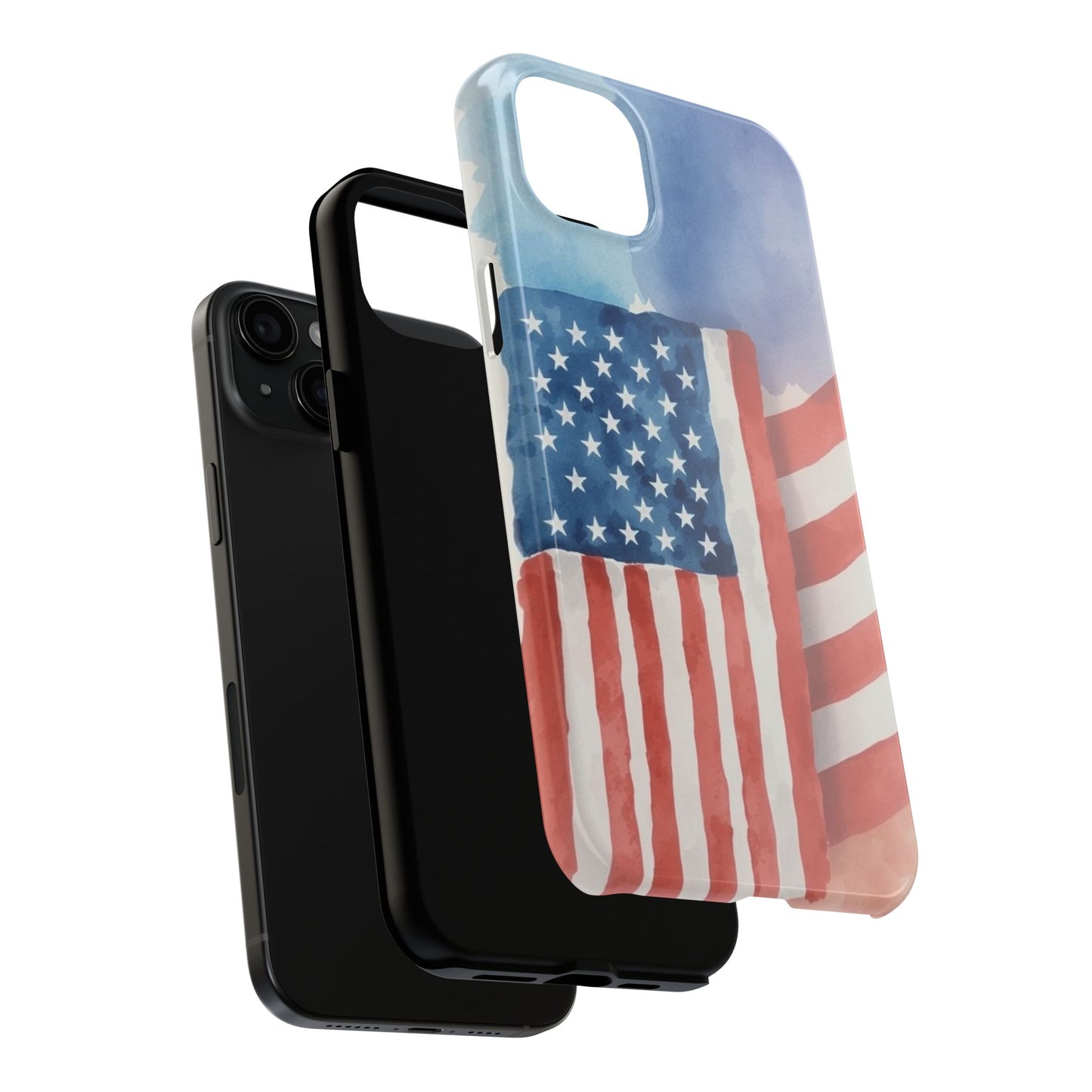 Abstract Watercolor American Flag Design - Tough Phone Case - for iPhone
