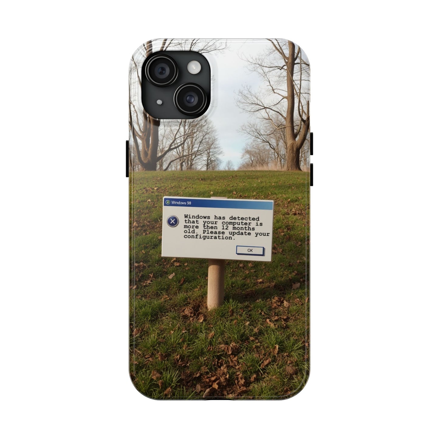 Durable Phone Case with Windows 98 Error Message Design - Perfect Gift for Tech Lovers