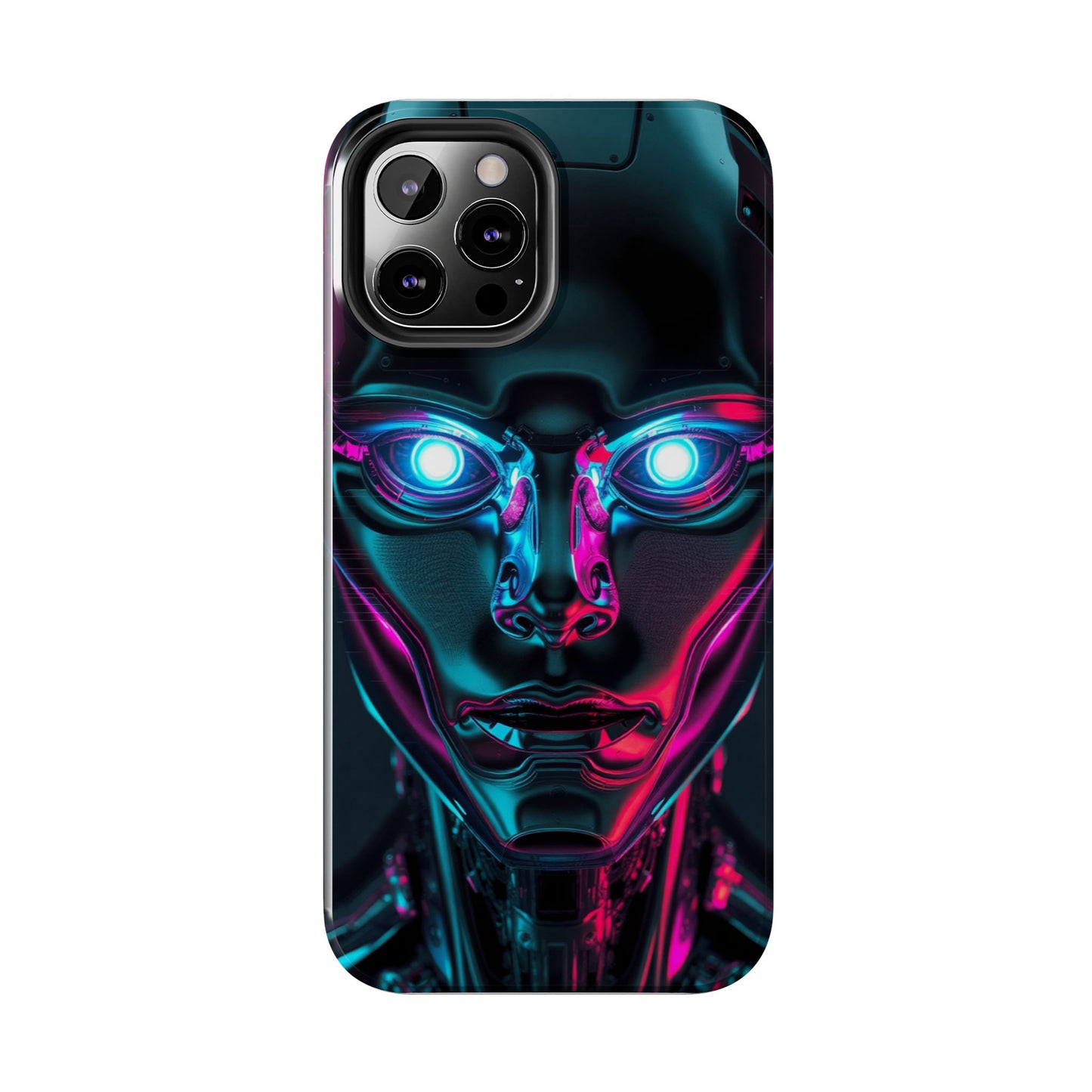 Futuristic Phone Case, Tough Phone Cover, Cyberpunk Style, Robot Design, Gift for Tech Lovers, Unique Phone Accessories